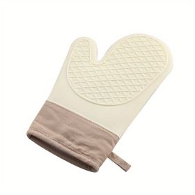 1pc Anti-scalding Gloves Heat Insulation Thickened Silicone Kitchen Oven Special Baking High Temperature Resistant Non-slip Heat-proof Microwave